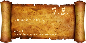 Tanczer Edit névjegykártya